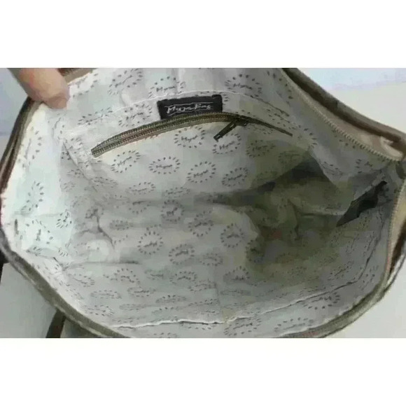 Myra Bag Western Cowgirl On Hide Leather Medium Brown Satchel Crossbody Purse - Picture 8 of 15